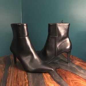 H&M stiletto bootie low boots black sole 3” heel